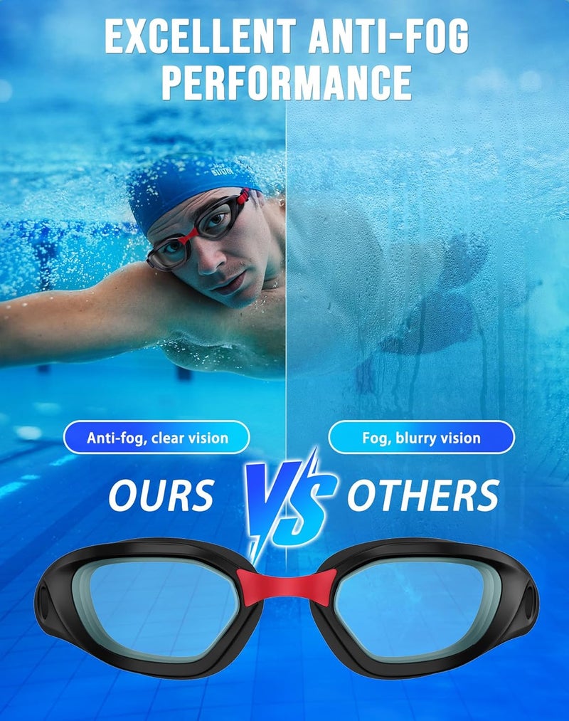 Vegemono Swim Goggles, Unisex Adult Swimming Goggles Anti Fog Anti UV No Leakage Wide View for Men Women Youth - Image 3